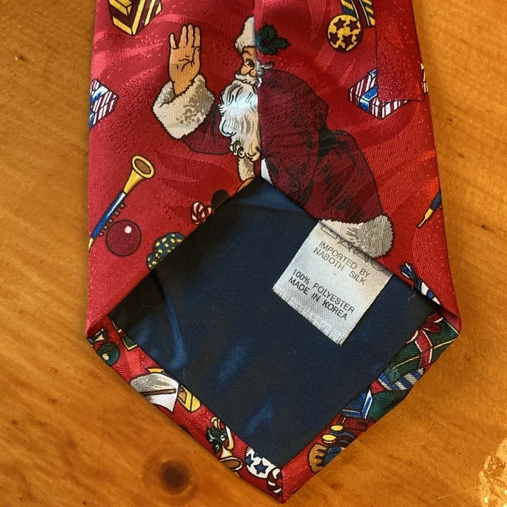 90s Nostalgia Mens Christmas Santa Claus‎ Toy Sack Handmade Holiday Necktie Tie